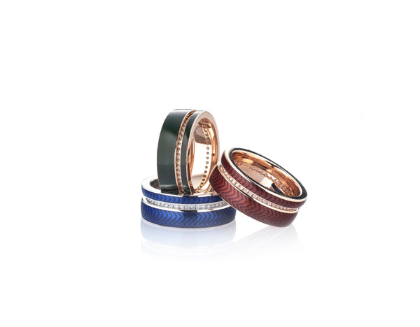 Empress Maria Twist Rings in Red, Blue and Green