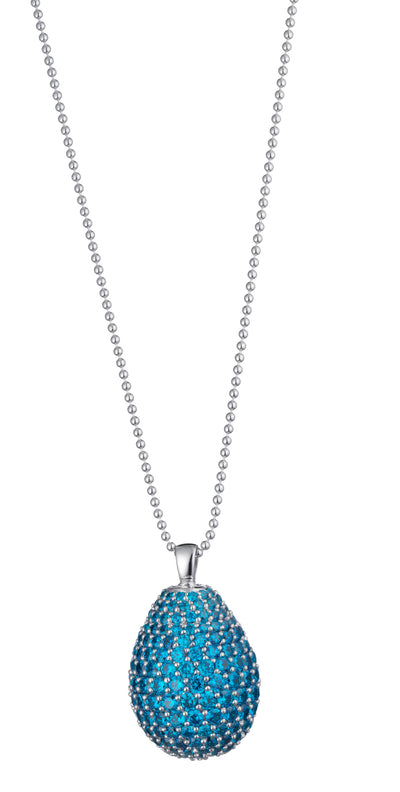 9Nine Blue Enigma Egg Pendant Necklace