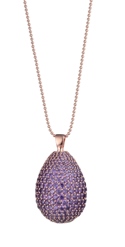 9Nine Purple Enigma Egg Pendant Necklace