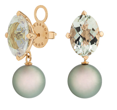Secret Date Semiprecious Stone & Pearl Earrings