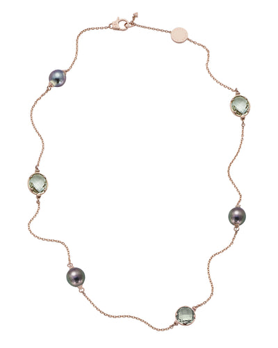 Secret Date Semiprecious & Pearl Necklace - 50cm