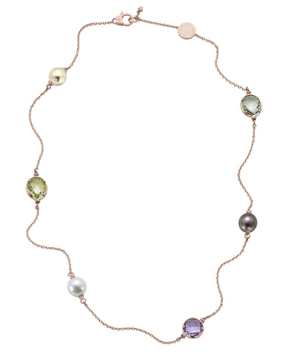 Secret Date Semiprecious & Pearl Necklace - 50cm