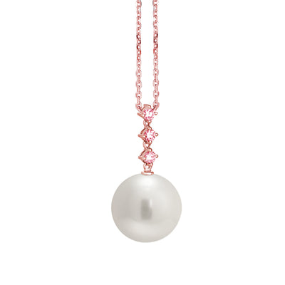 Timeless Tri Stone & Pearl Drop Necklace