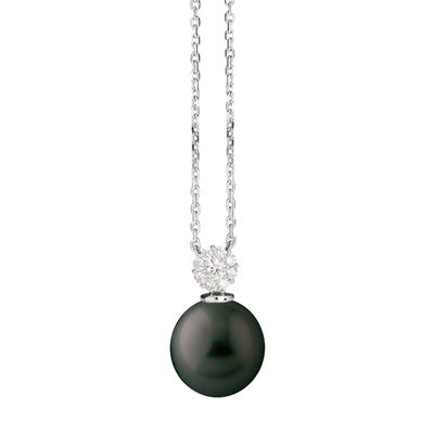 Timeless Disc & Pearl Drop Pendant Necklace