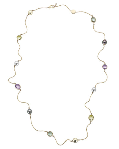 Secret Date Semiprecious & Pearl Necklace - 90cm