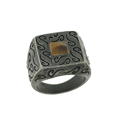 Ara Square Engraved Ring