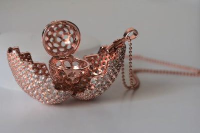 9Nine Rose Gold Enigma Egg Pendant Necklace