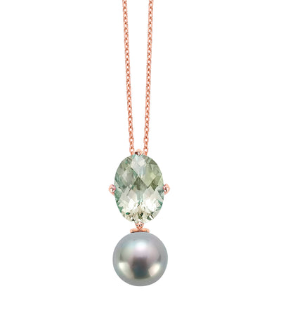 Secret Date Gemstone & Pearl Pendant Necklace