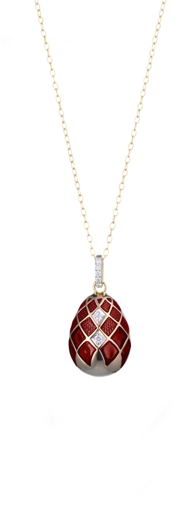 Empress Maria Quilted Egg Pendant Necklace