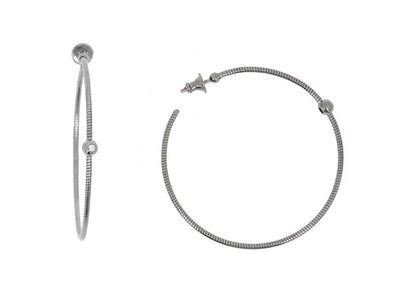 DNA Spring Hoop Earrings with Diamond Station