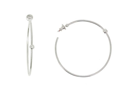 DNA Spring Hoop Earrings with Diamond Station