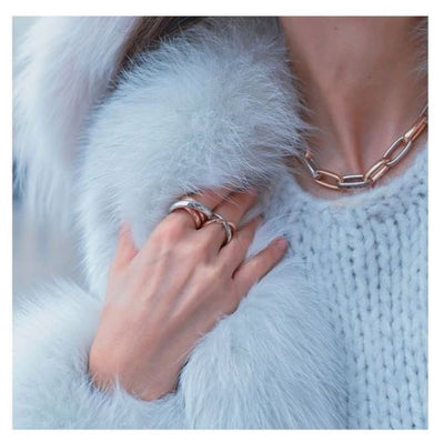 Forever Chic 3 Band Metallic Ring